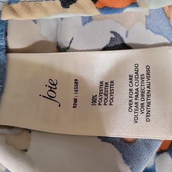 JOIE Ditsy Floral Print Pin tuck  Blouse‎ Long Sleeve Tie Neck Top Bohemian - Picture 7 of 8